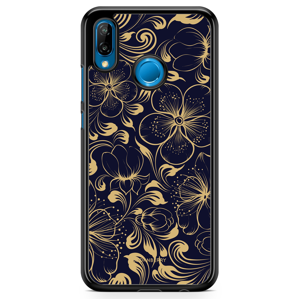 Huawei P20 Lite Case - Dark Blue Flowers