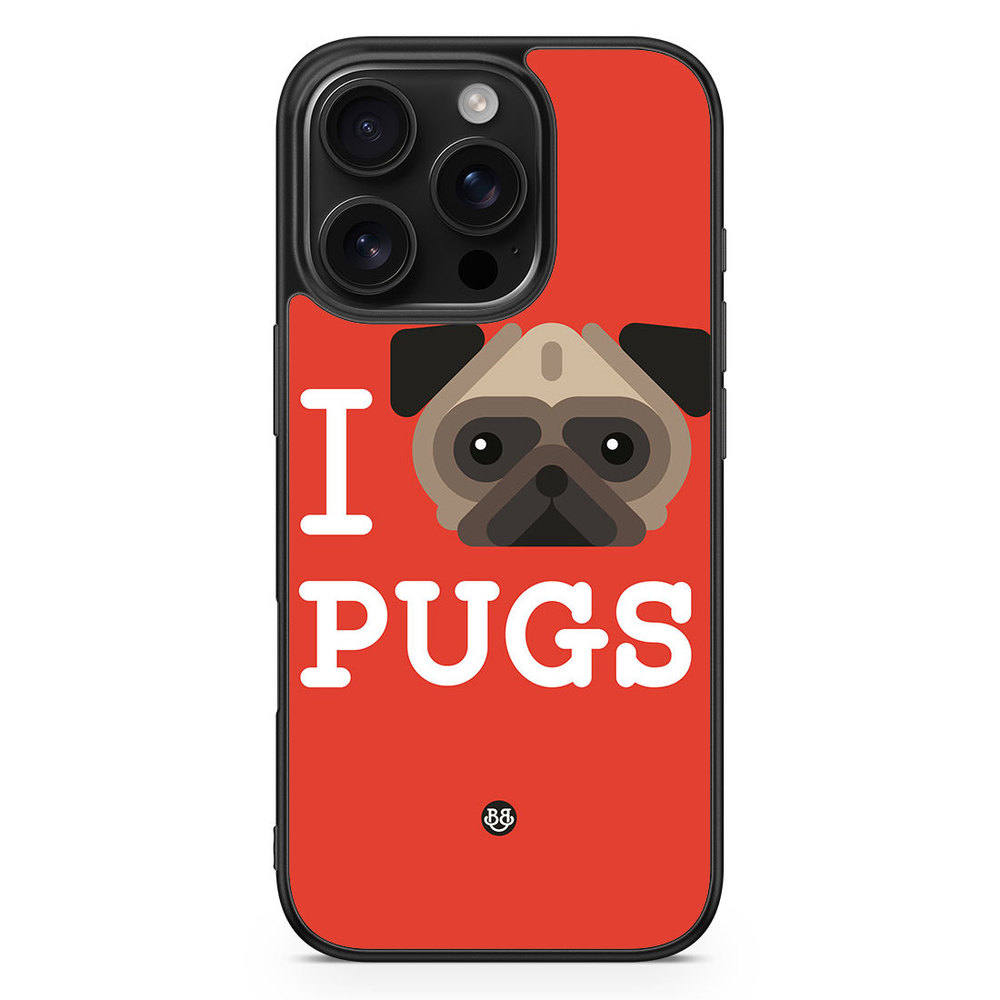 iPhone 16 Pro Case - I Love Pugs
