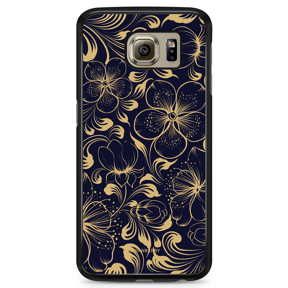 Samsung Galaxy S6 Case - Dark Blue Flowers