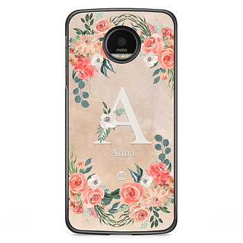 Motorola Moto G5S Plus Custom Skal - Monogram Sand