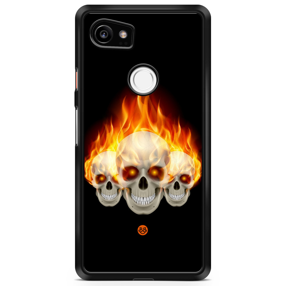 Google Pixel 2 XL Case - Flames Skulls