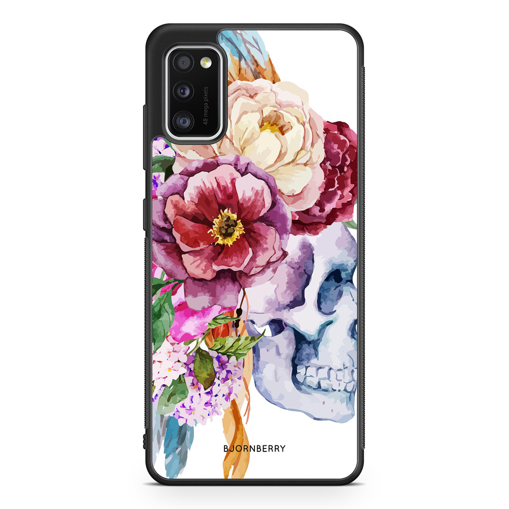 Samsung Galaxy A41 Case - Skull & Flowers