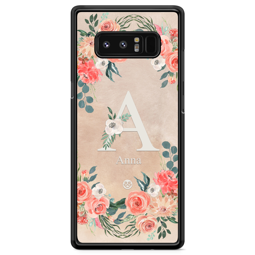 Samsung Galaxy Note 8 Skal Custom - Monogram Sand