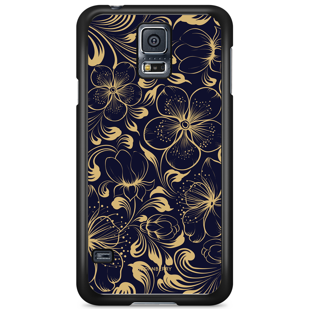 Samsung Galaxy S5/S5 NEO Case - Dark Blue Flowers
