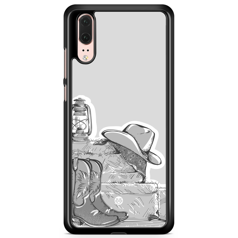 Huawei P20 Case - Western Black/White
