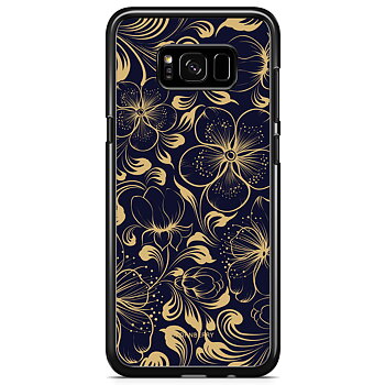 Samsung Galaxy S8 Plus Skal - Mörkblå Blommor