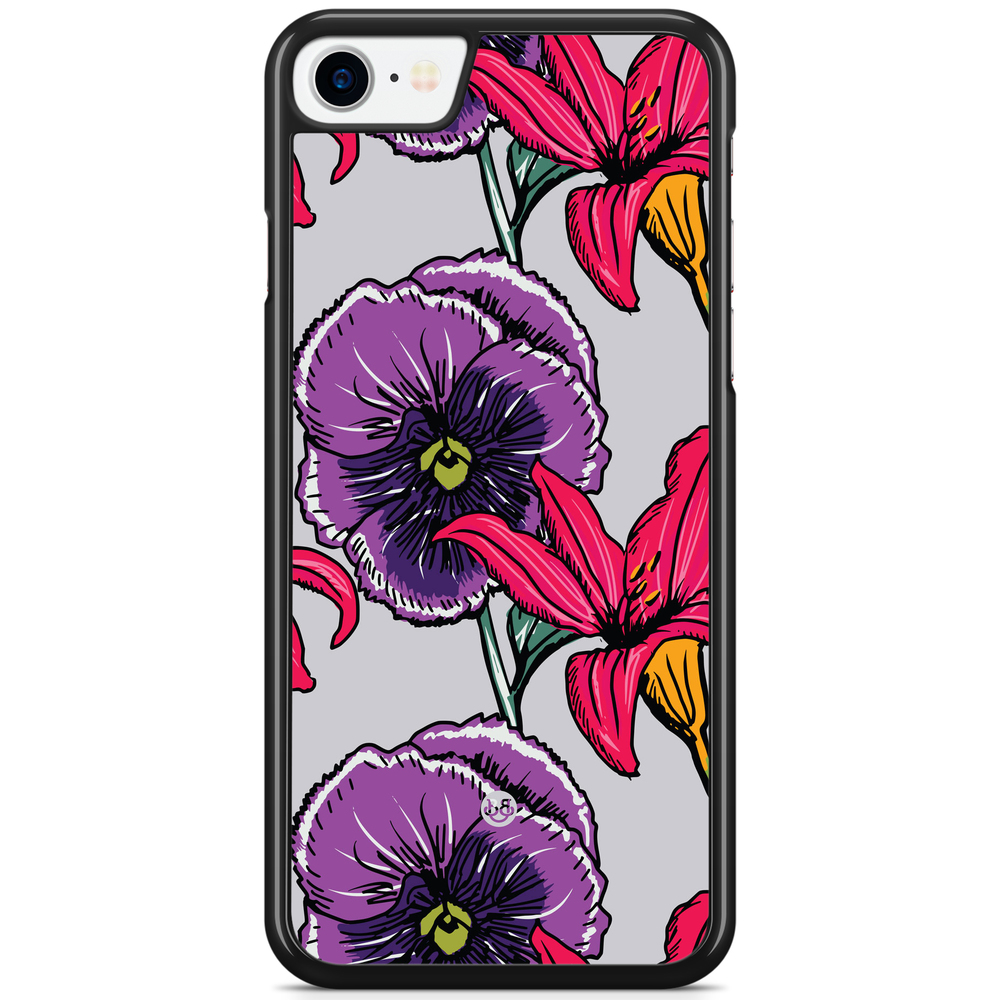 iPhone 8/SE (2020) Skal - Purple/Cerise Floral