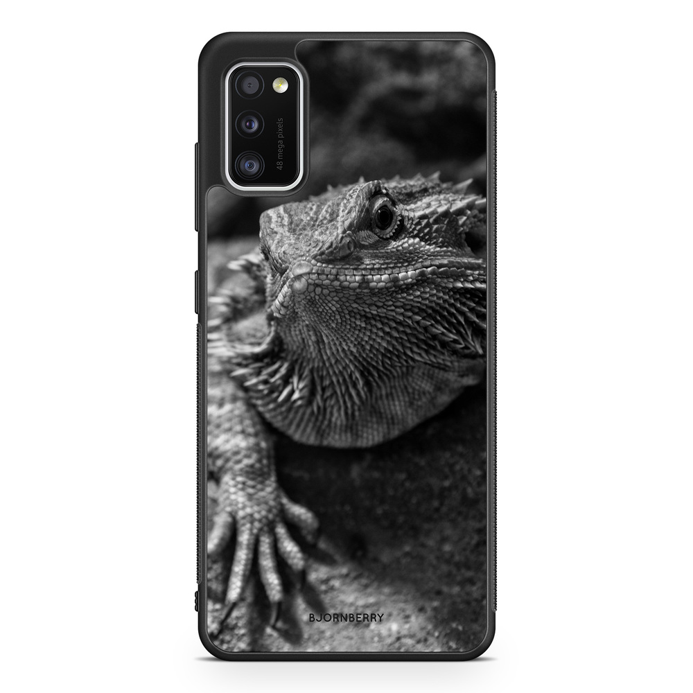Samsung Galaxy A41 Case - Black/White Lizard
