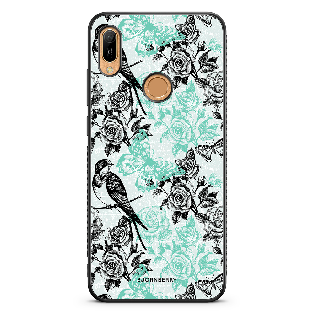 Huawei Y6 2019 Case - Birds & Roses