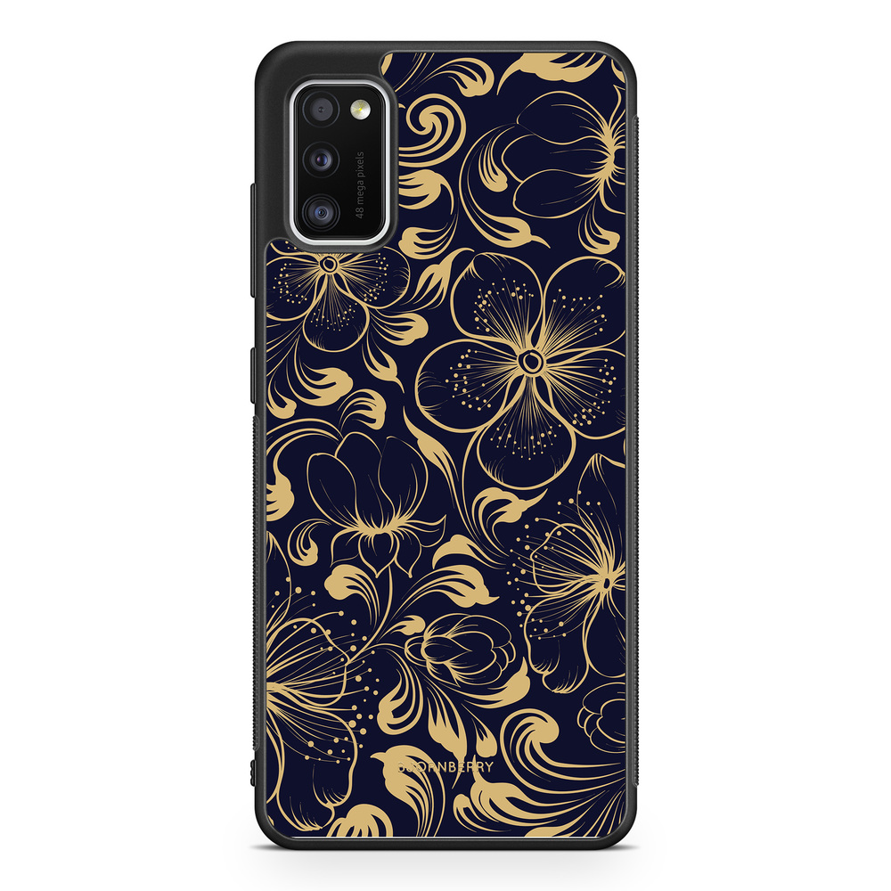 Samsung Galaxy A41 Case - Dark Blue Flowers