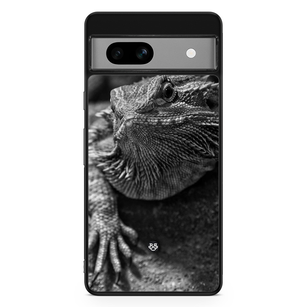 Google Pixel 7a Case - Black/White Lizard
