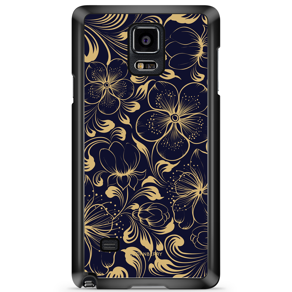 Samsung Galaxy Note 4 Case - Dark Blue Flowers