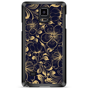 Samsung Galaxy Note 4 Skal - Mörkblå Blommor