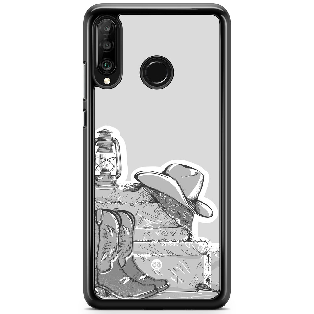 Huawei P30 Lite Case - Western Black/White