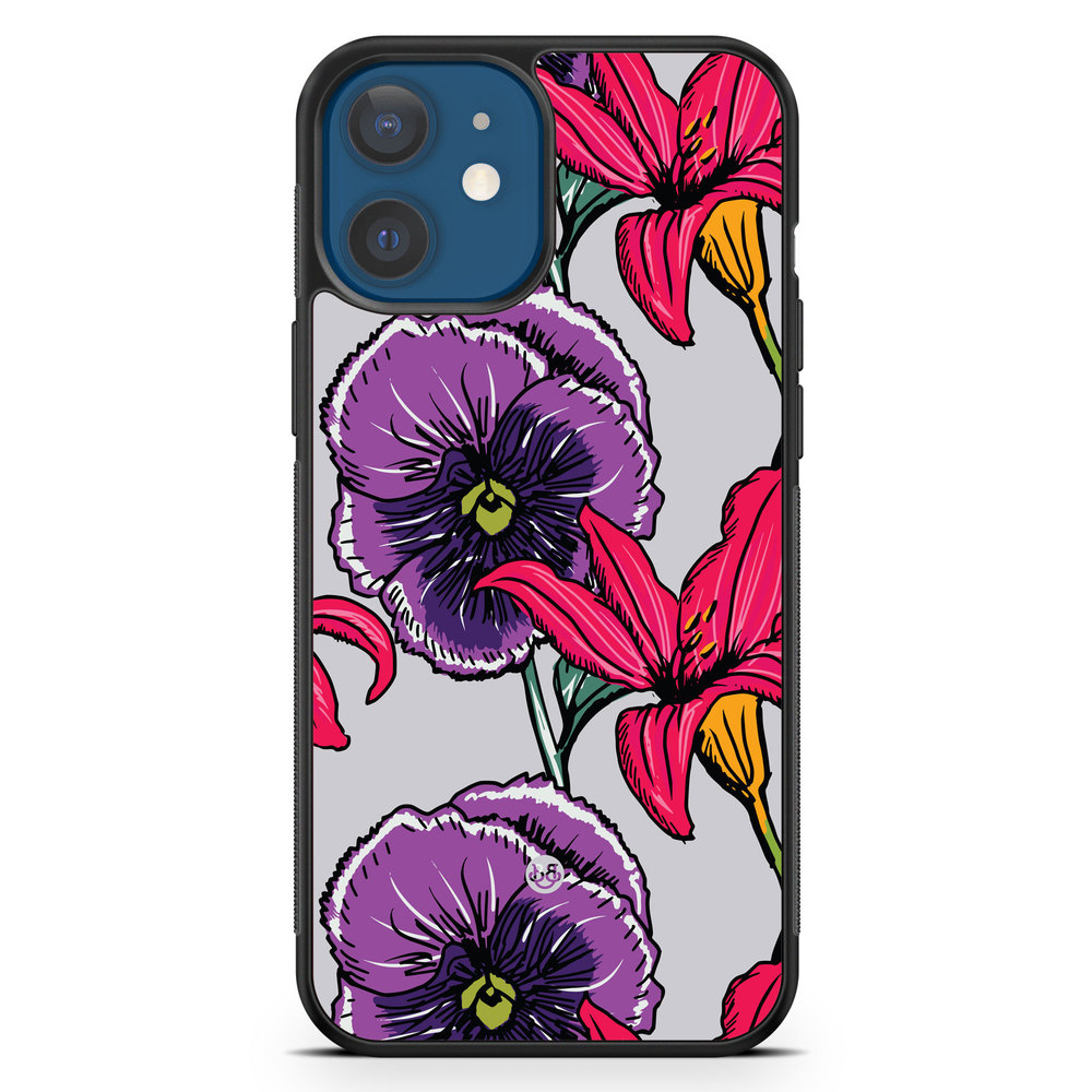 iPhone 12 Case - Purple/Cerise Floral