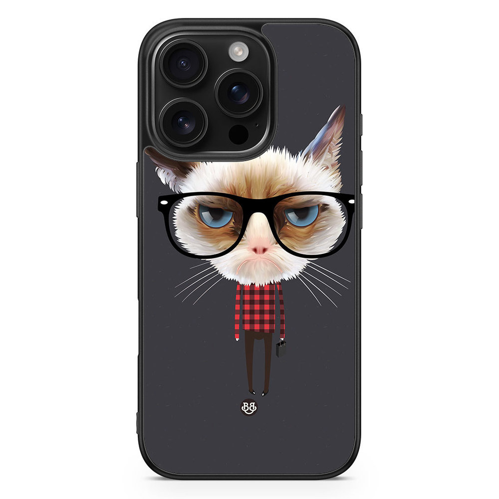 iPhone 16 Pro Case - Hipster Cat