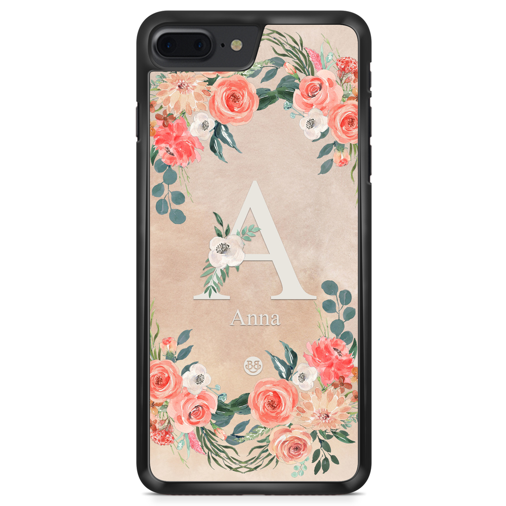 iPhone 8 Plus Custom Skal - Monogram Sand