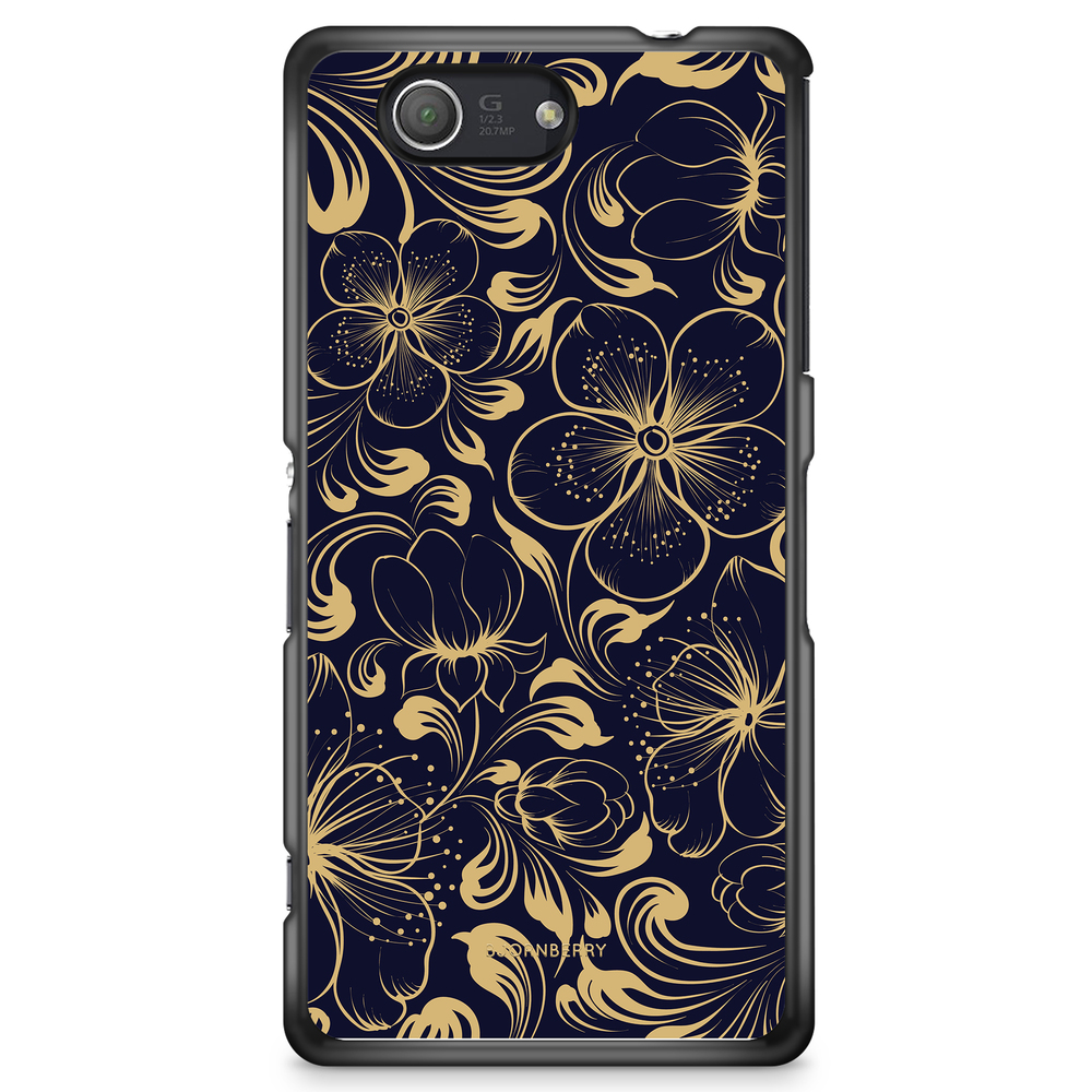 Sony Xperia Z3 Compact Case - Dark Blue Flowers