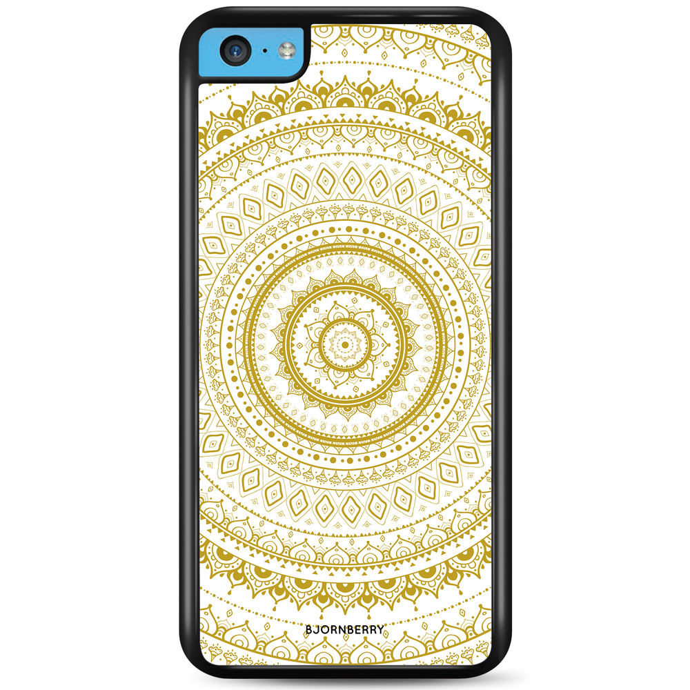 iPhone 5C Case - Vit Guld Mandala