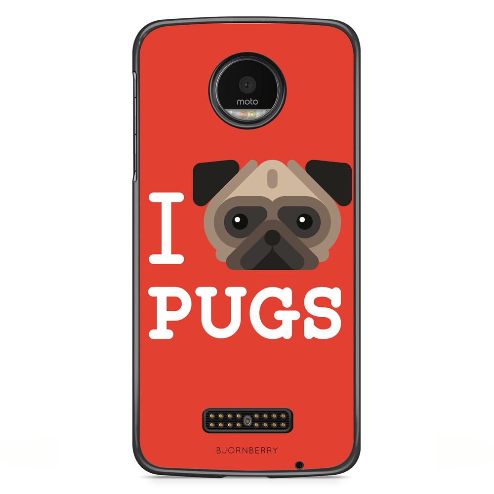Moto Z2 Play Case - I Love Pugs