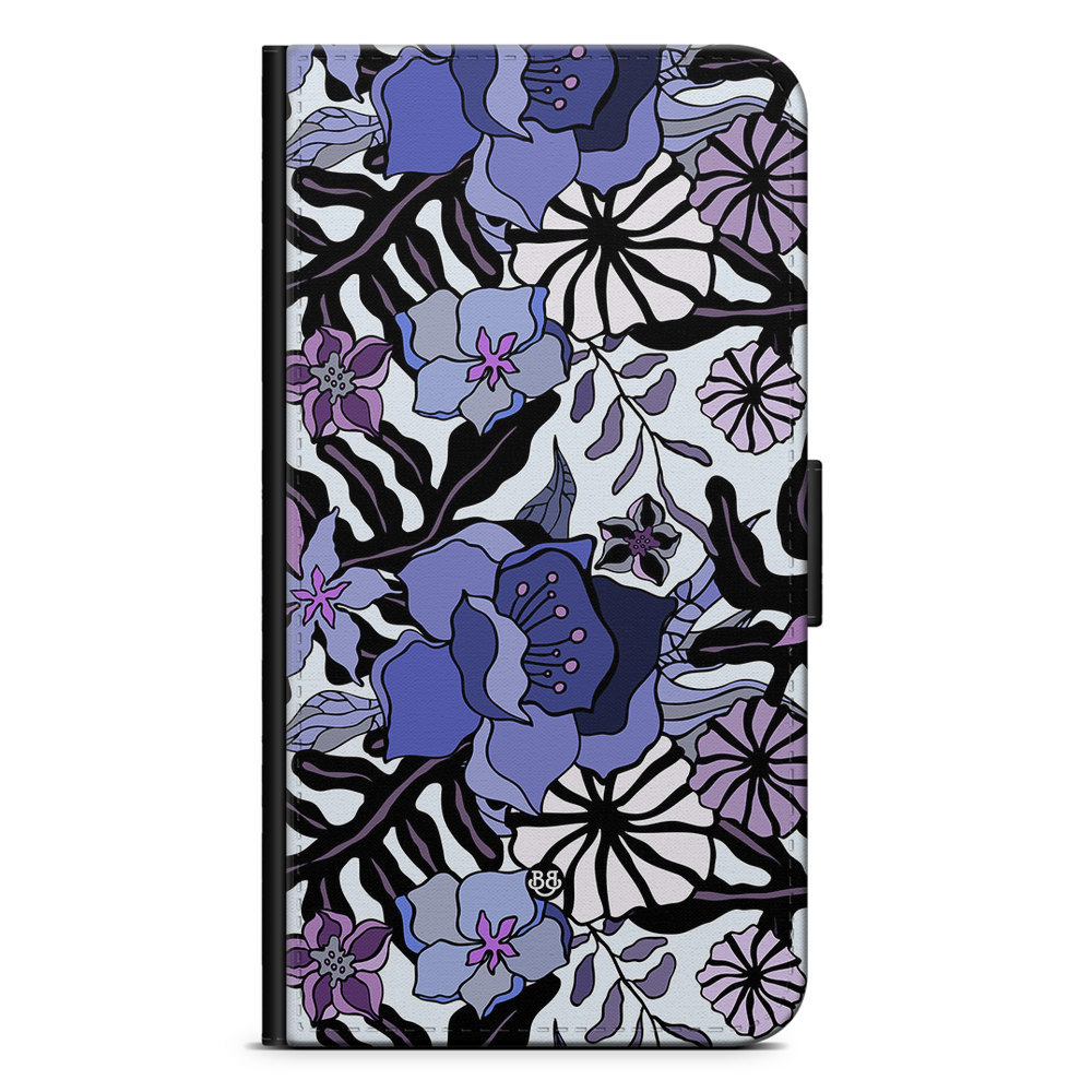 Motorola Moto E40 Wallet Case - Purple Flowers