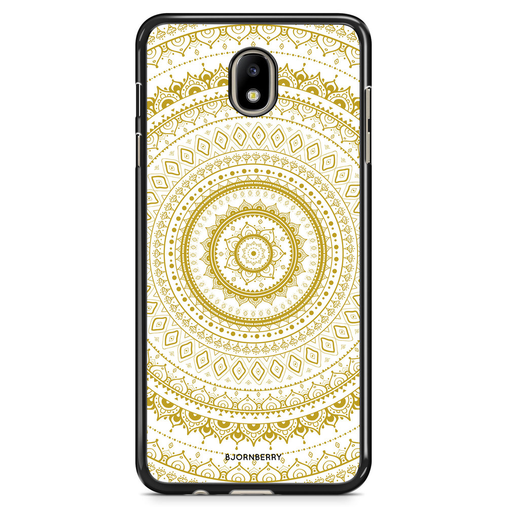 Samsung Galaxy J7 (2017) Case - Vit Guld Mandala