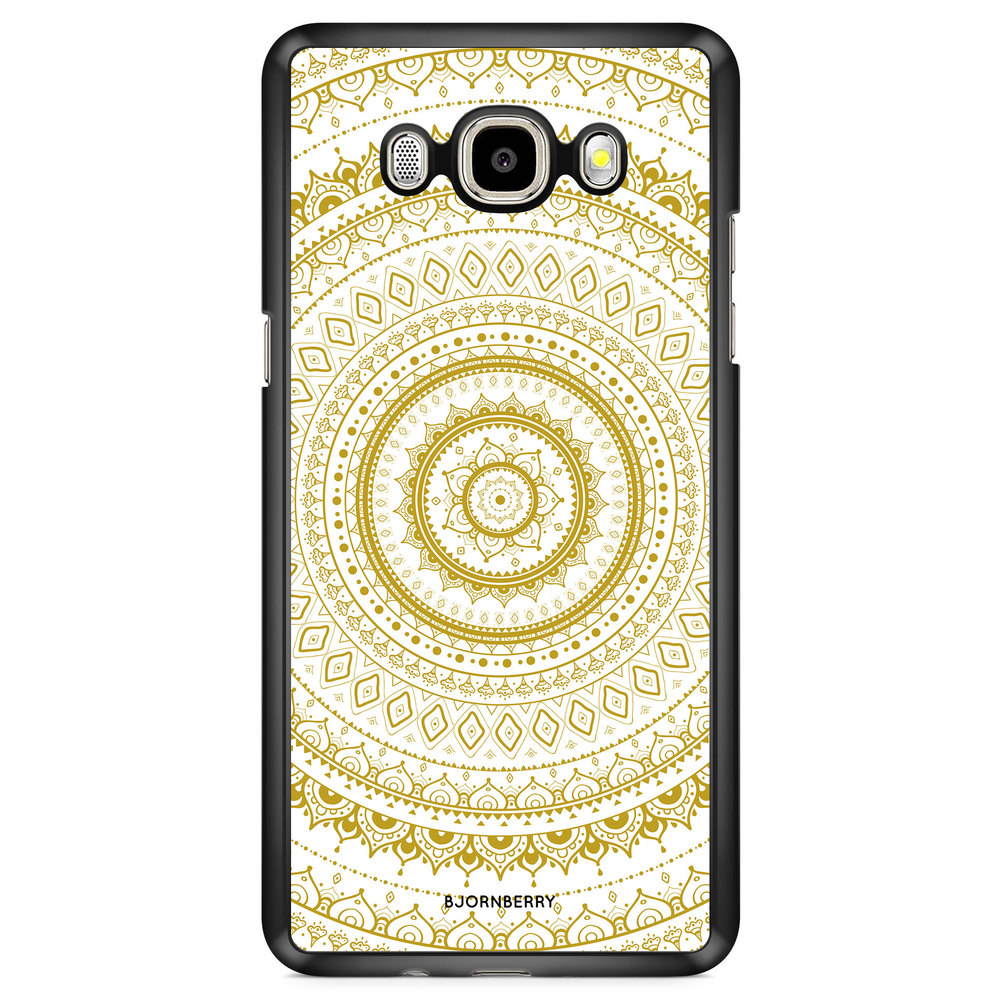 Samsung Galaxy J7 (2016) Case - Vit Guld Mandala