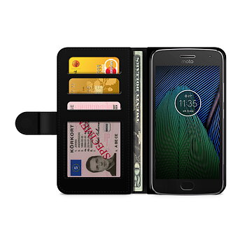 Motorola Moto G5S Plus Plånboksfodral Custom - Monogram Sand