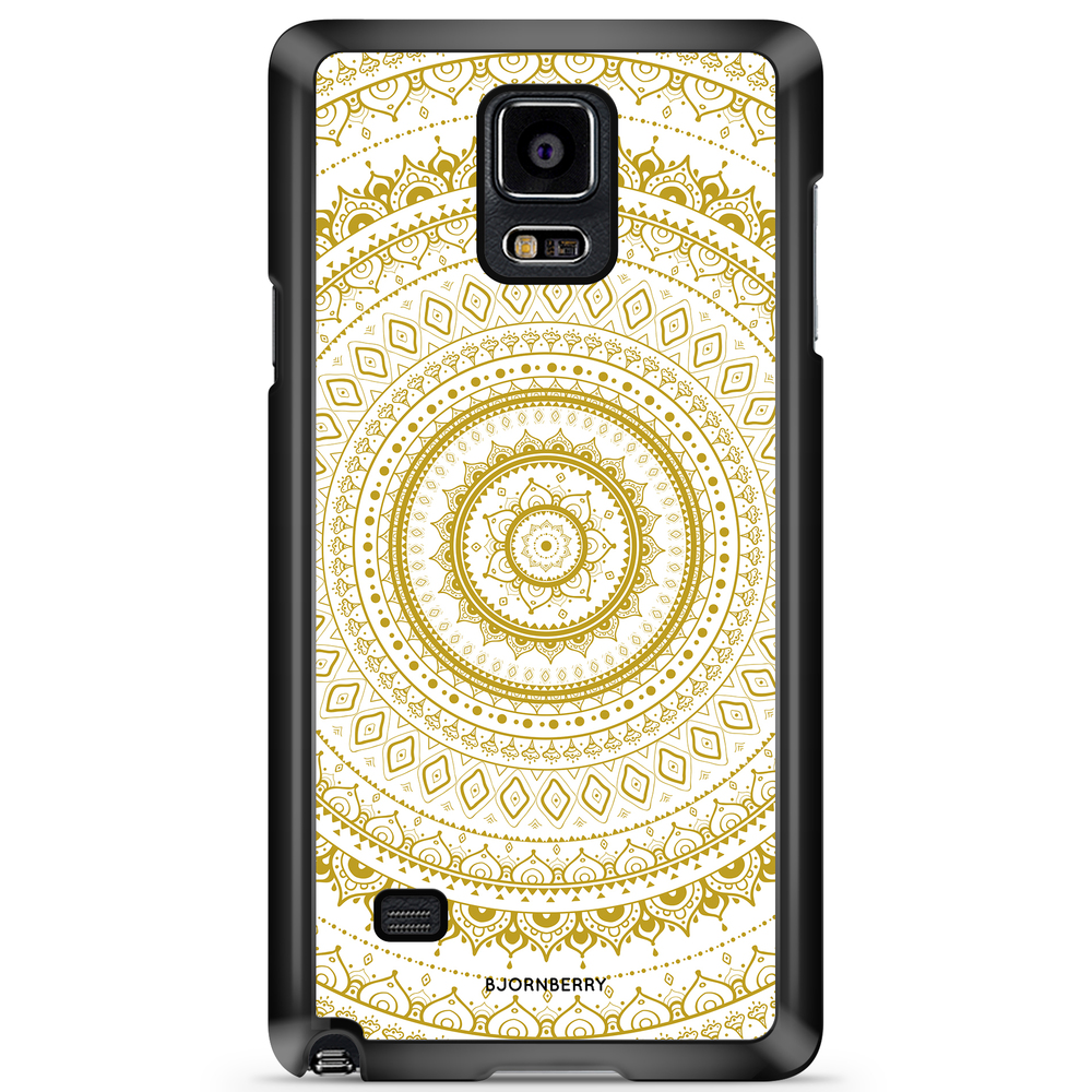 Samsung Galaxy Note 4 Case - Vit Guld Mandala