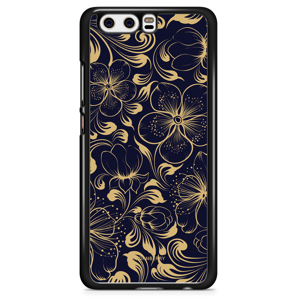 Huawei P10 Case - Dark Blue Flowers