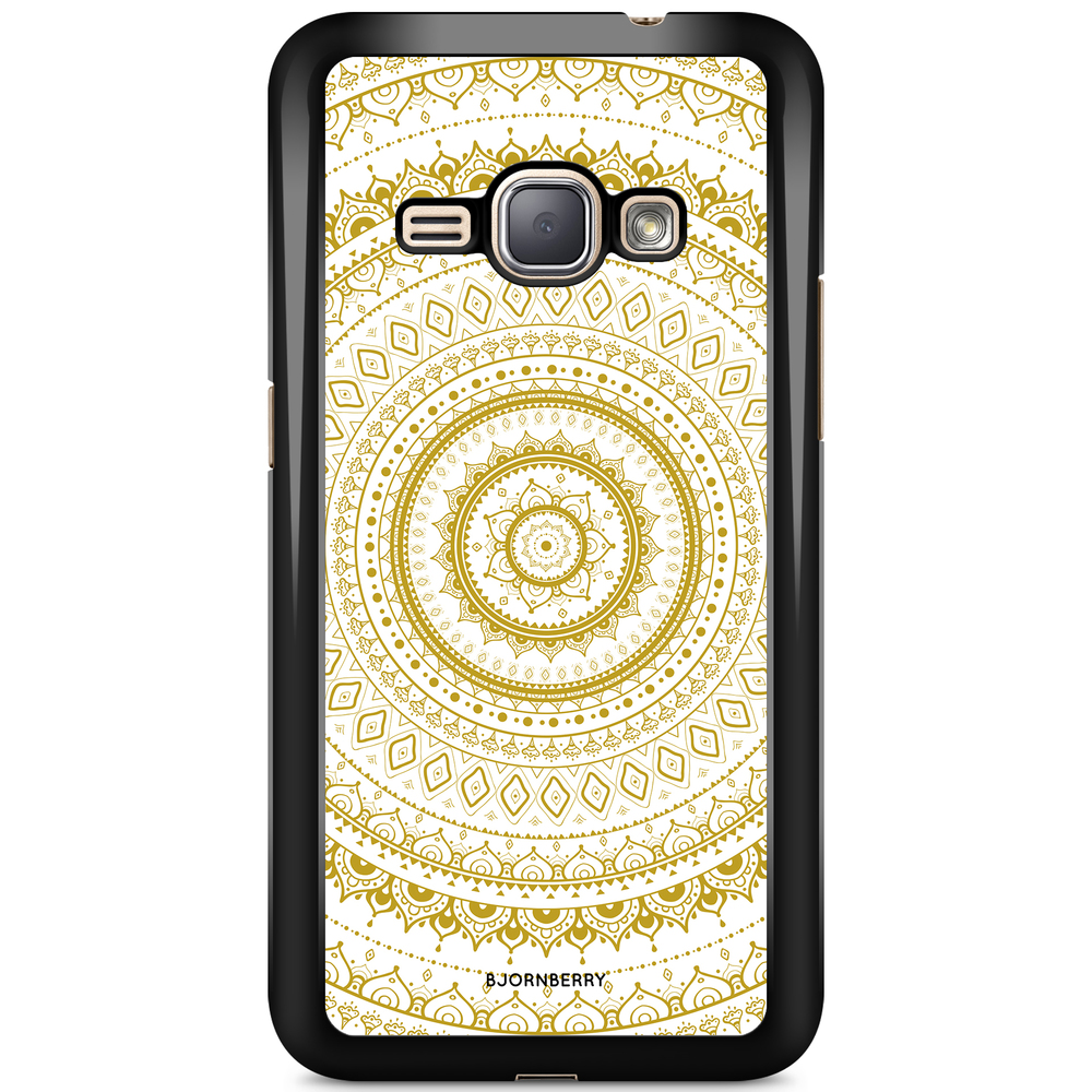 Samsung Galaxy J1 (2016) Case - Vit Guld Mandala