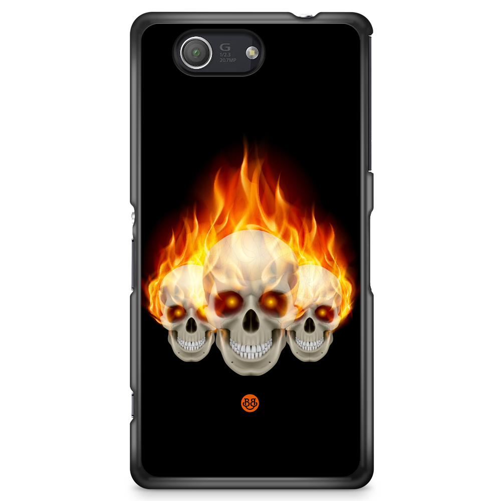 Sony Xperia Z3 Compact Case - Flames Skulls