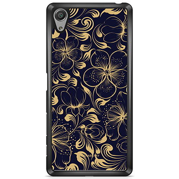 Sony Xperia XA1 Skal - Mörkblå Blommor