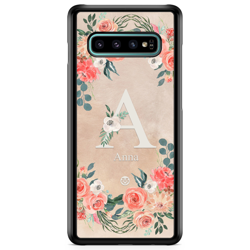 Samsung Galaxy S10 Custom Case - Monogram Sand