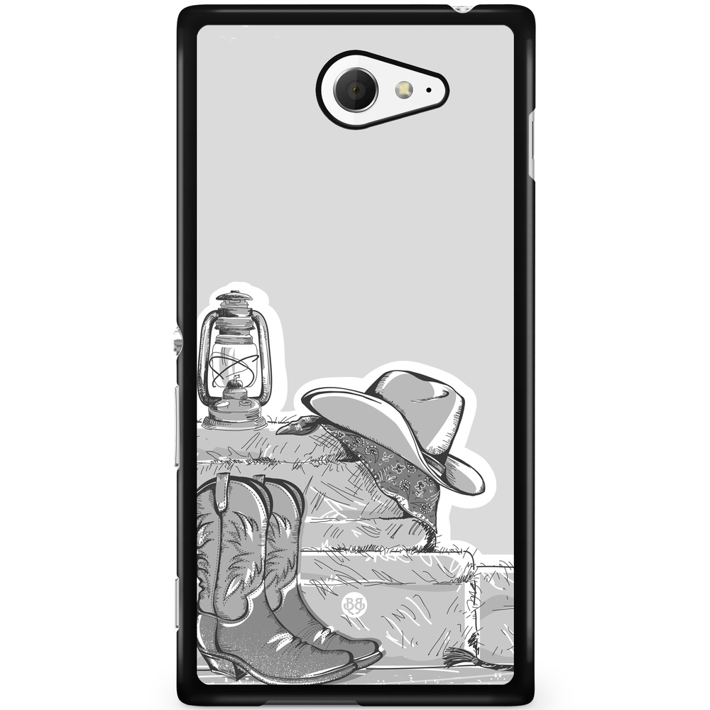 Sony Xperia M2 Aqua Skal - Western Svart/Vit