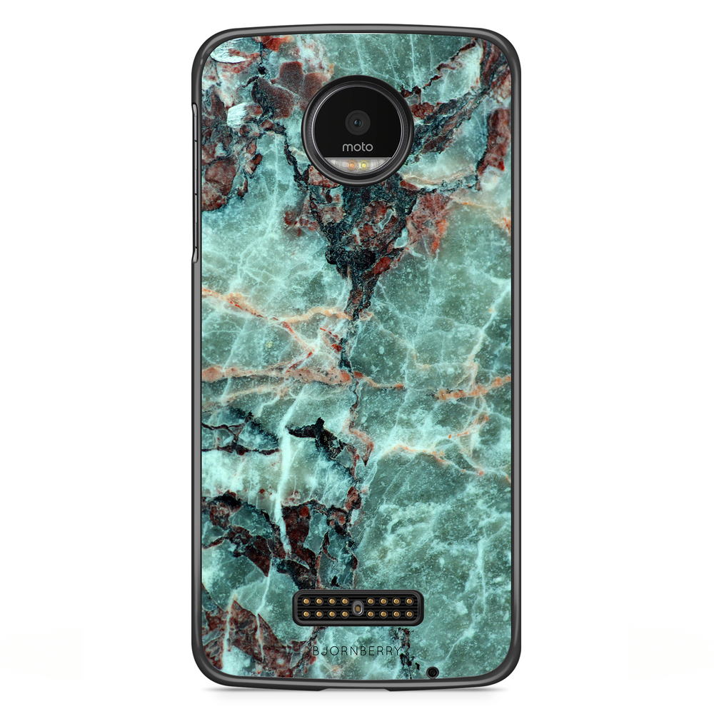 Moto Z2 Play Case - Green Marble