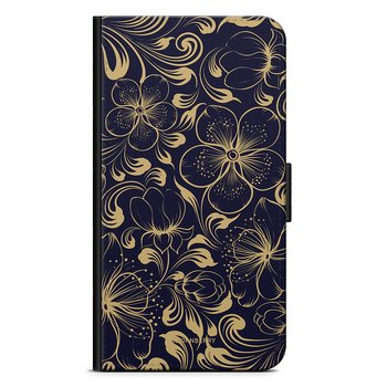 Motorola Moto Z Wallet Cases - Dark Blue Flowers