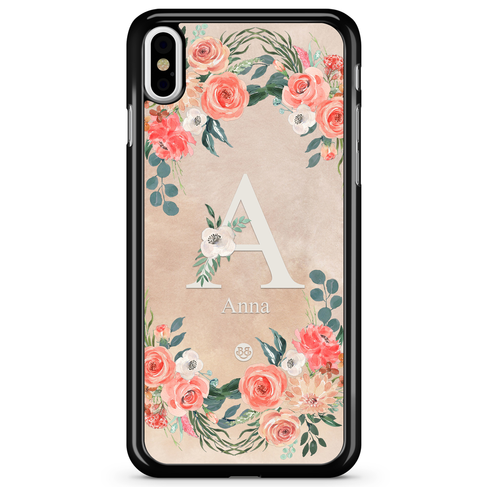 iPhone X / XS Case Custom - Monogram Sand