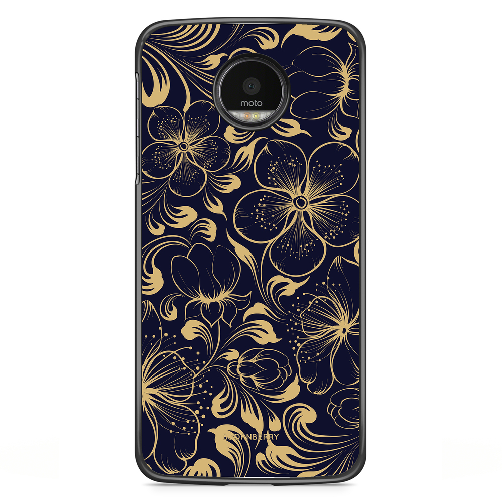 Motorola Moto G5S Plus Case - Dark Blue Flowers