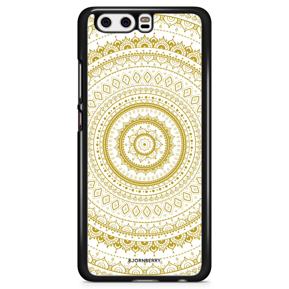Huawei P10 Case - Vit Guld Mandala