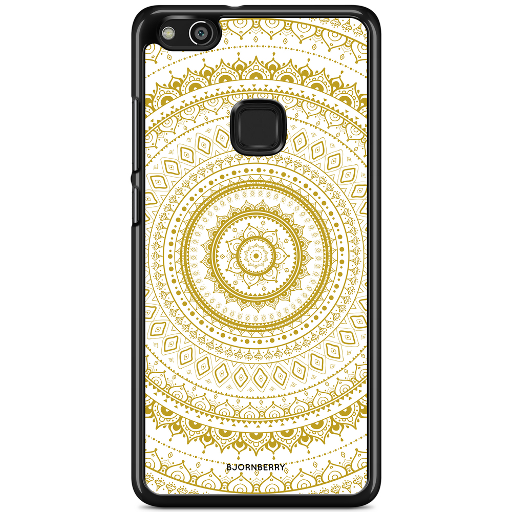 Huawei P10 Lite Case - Vit Guld Mandala