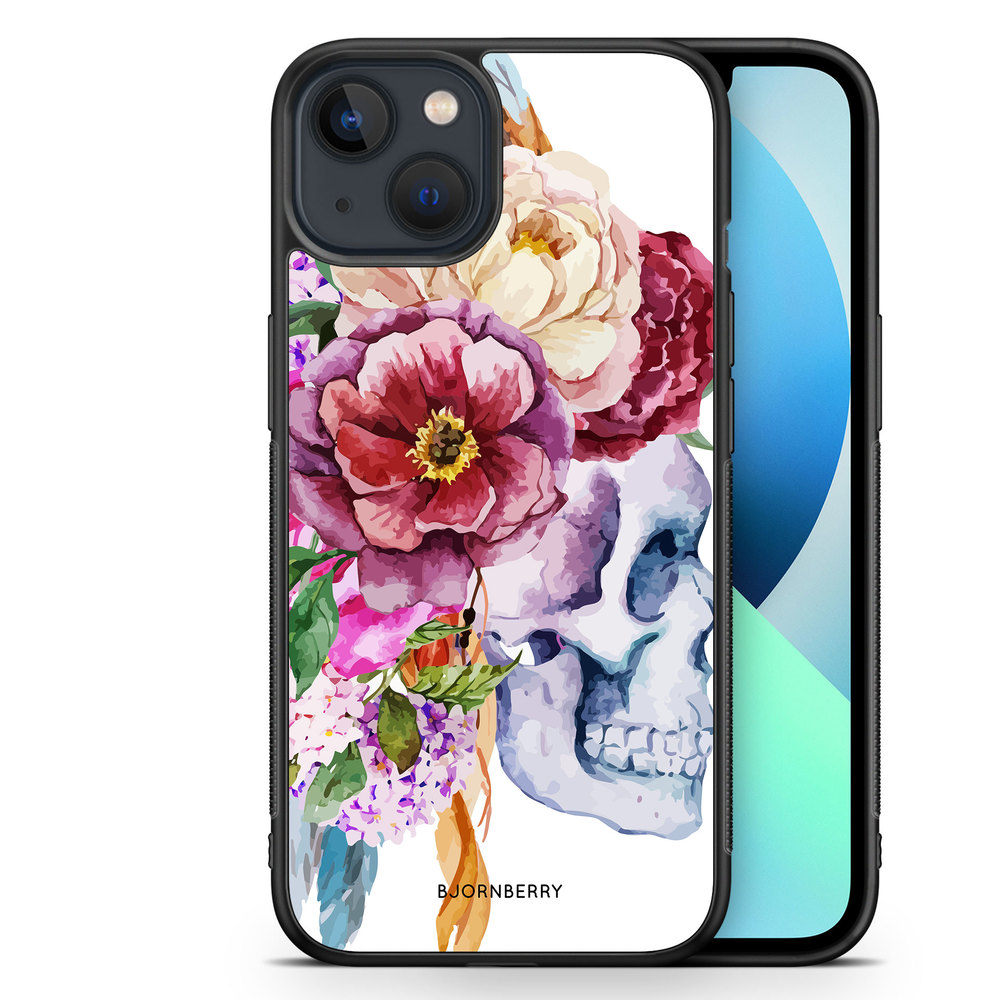 iPhone 13 Mini Case - Skull & Flowers