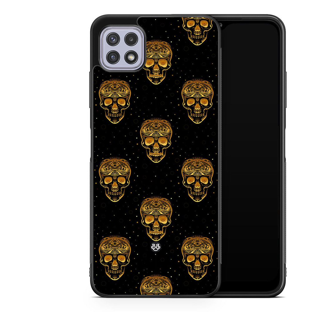 Samsung Galaxy A22 4G Case - Gold Skulls