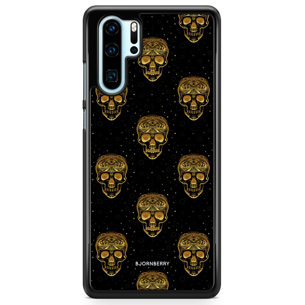 Huawei P30 Pro Skal - Gold Skulls