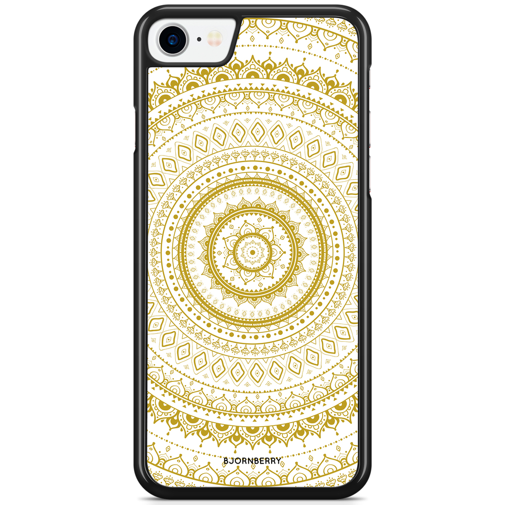 iPhone 8 / iPhone SE (2022/2020) Case - Vit Guld Mandala