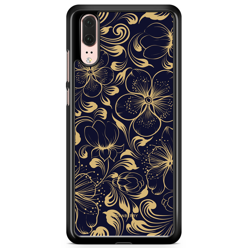 Huawei P20 Case - Dark Blue Flowers