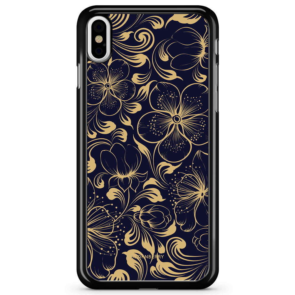 iPhone X / XS Case - Dark Blue Flowers