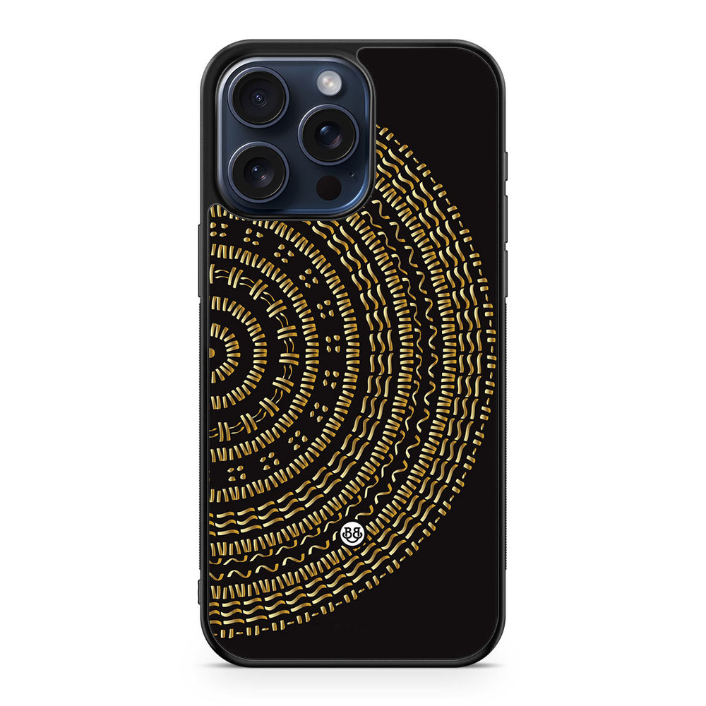 iPhone 15 Pro Max Case - Mandala Gold/Black