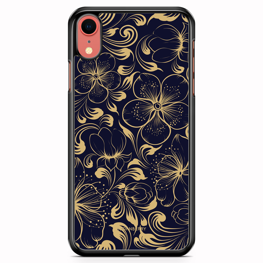 iPhone XR Case - Dark Blue Flowers