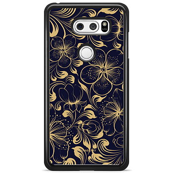 LG V30 Case - Dark Blue Flowers